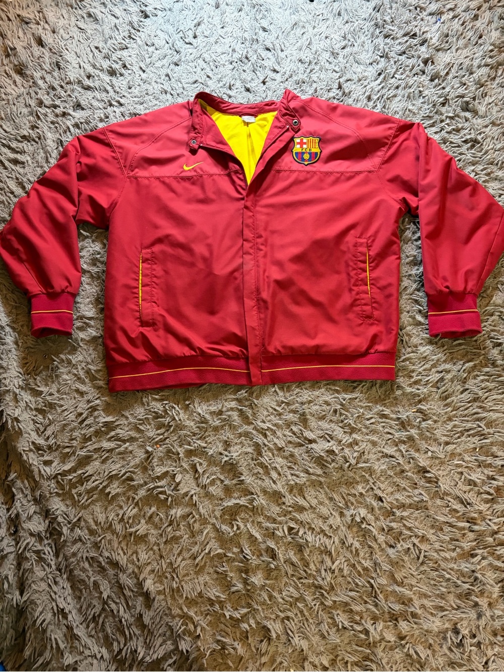 True vintage 2008-09 red Nike FC Barcelona training jacket sz XXL
